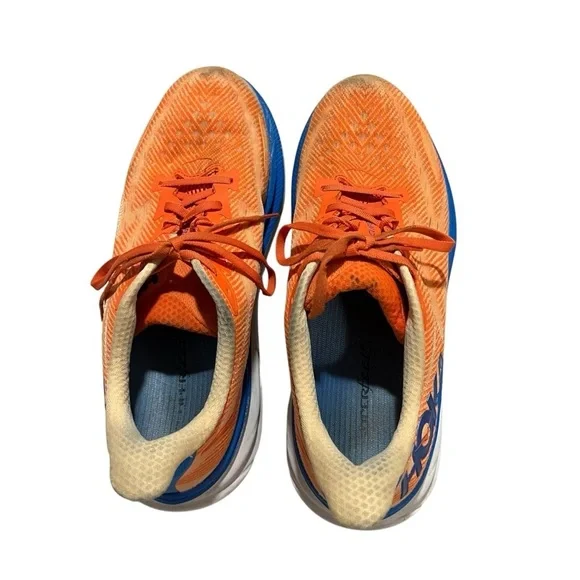 Hoka Clifton 9 Men’s Running Shoe Blue Vibrant Orange Meta Rocker Sneakers - Picture 6 of 10